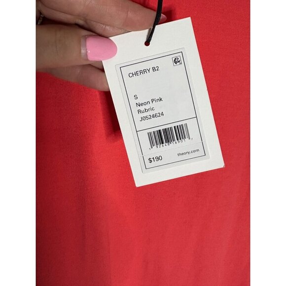 NWT Theory Neon Pink Cherry T-Shirt Dress-sz Small - Picture 4 of 7